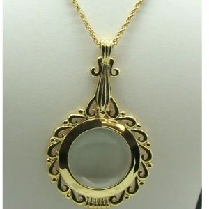 Joan Rivers Lorgnette Magnifying Glass Gold Tone 30” Chain Preowned Mark…